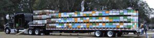 bee colonies on a truck