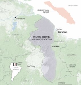 Guyana map Venezuela